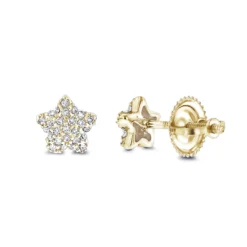 Small Diamond Star Earrings Studs 0.11ct 14K White Gold -Outlet Radiant Bijou Store small diamond star earrings studs 014ct 14k p 42964 ye
