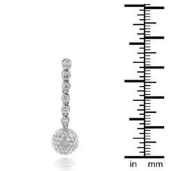 Small 14K White Gold En Globes Diamond Dangle Earrings 2.50ct -Outlet Radiant Bijou Store small golden globes diamond dangle earrings 250ct p 6156 ruler