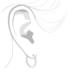 Small Inside Out Diamond Hoop Earrings 1.16ct 14K White Gold -Outlet Radiant Bijou Store small hoop diamond earrings 116ct 14k bodwh