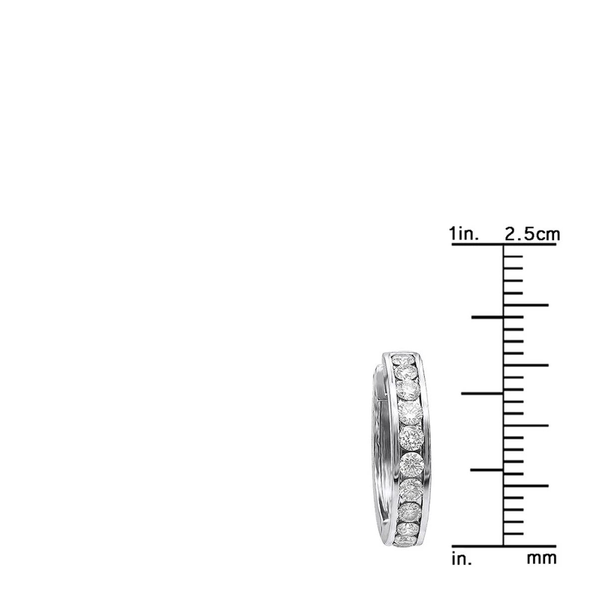 Small Hoops: 14K White Gold Diamond Hoop Earrings 1/2in 0.91ct 7 Small Hoops: 14K White Gold Diamond Hoop Earrings 1/2in 0.91ct - Image 5