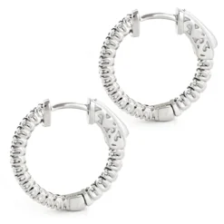 3/4in Small Hoops 14K White Gold Diamond Hoop Earrings Inside Out 1/2ct -Outlet Radiant Bijou Store small hoops 14k diamond hoop earrings inside out 047 p 6931back