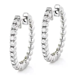 Small Hoops 14K White Gold Round Diamond Hoop Earrings 0.53 9 Small Hoops 14K White Gold Round Diamond Hoop Earrings 0.53 -Outlet Radiant Bijou Store small hoops 14k gold round diamond hoop earrings 053 p 6909 wh 1