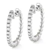 Small Hoops 14K White Gold Round Diamond Hoop Earrings 0.53 1 Small Hoops 14K White Gold Round Diamond Hoop Earrings 0.53 -Outlet Radiant Bijou Store small hoops 14k gold round diamond hoop earrings 053 p 6909 wh
