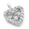 Small Ladies Diamond Heart Necklace 0.36ct Dancing Diamond Pendant -Outlet Radiant Bijou Store small ladies diamond heart necklace 036ct dancing diamond pendant 1