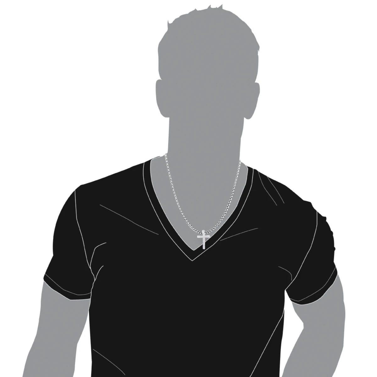 Small Pave Diamond Cross Pendant 0.33ct 14K White Gold 7 Small Pave Diamond Cross Pendant 0.33ct 14K White Gold - Image 5