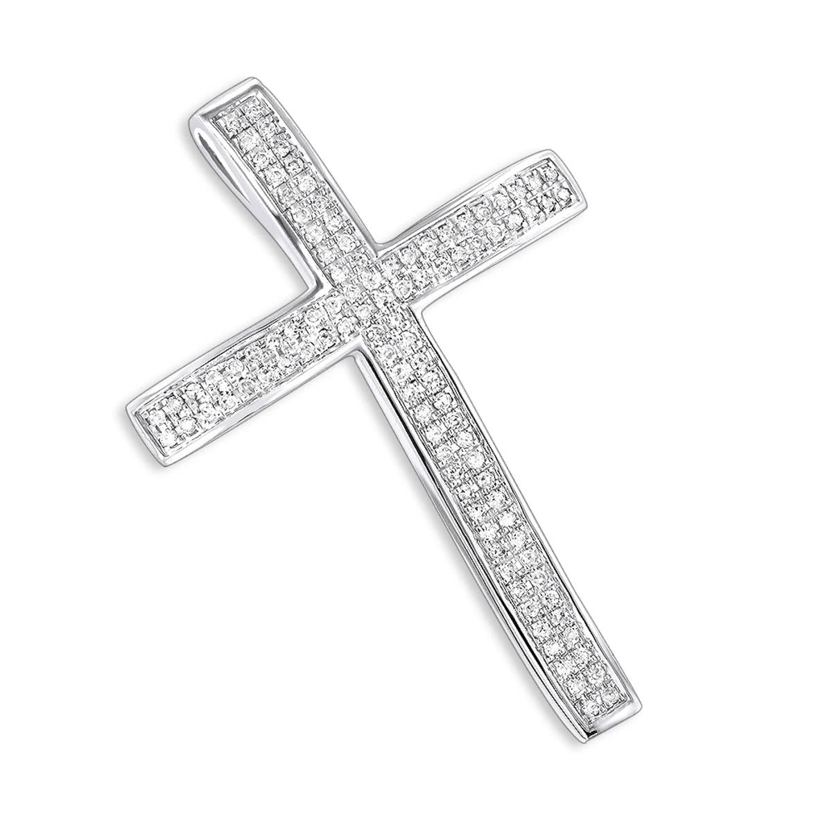 Small Pave Diamond Cross Pendant 0.33ct 14K White Gold 3 Small Pave Diamond Cross Pendant 0.33ct 14K White Gold