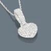 Small Pave Diamond Heart Necklace 14K Gold 0.35ct -Outlet Radiant Bijou Store small pave diamond heart necklace 14k gold 035ct p 22305