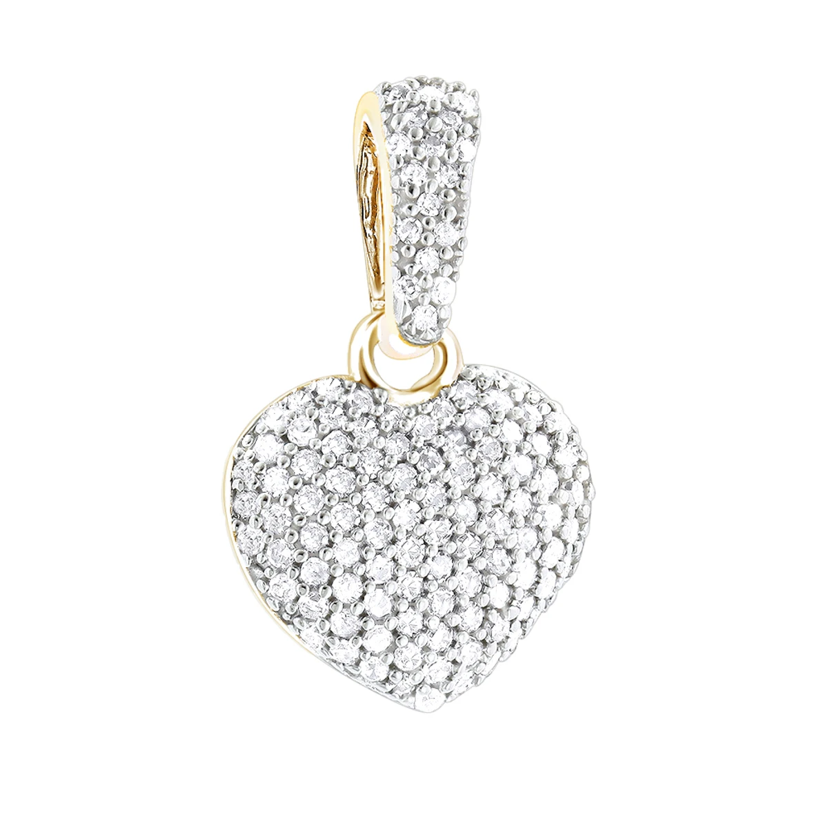Small Pave Diamond Heart Pendant 14K White Gold 0.33ct 4 Small Pave Diamond Heart Pendant 14K White Gold 0.33ct - Image 2