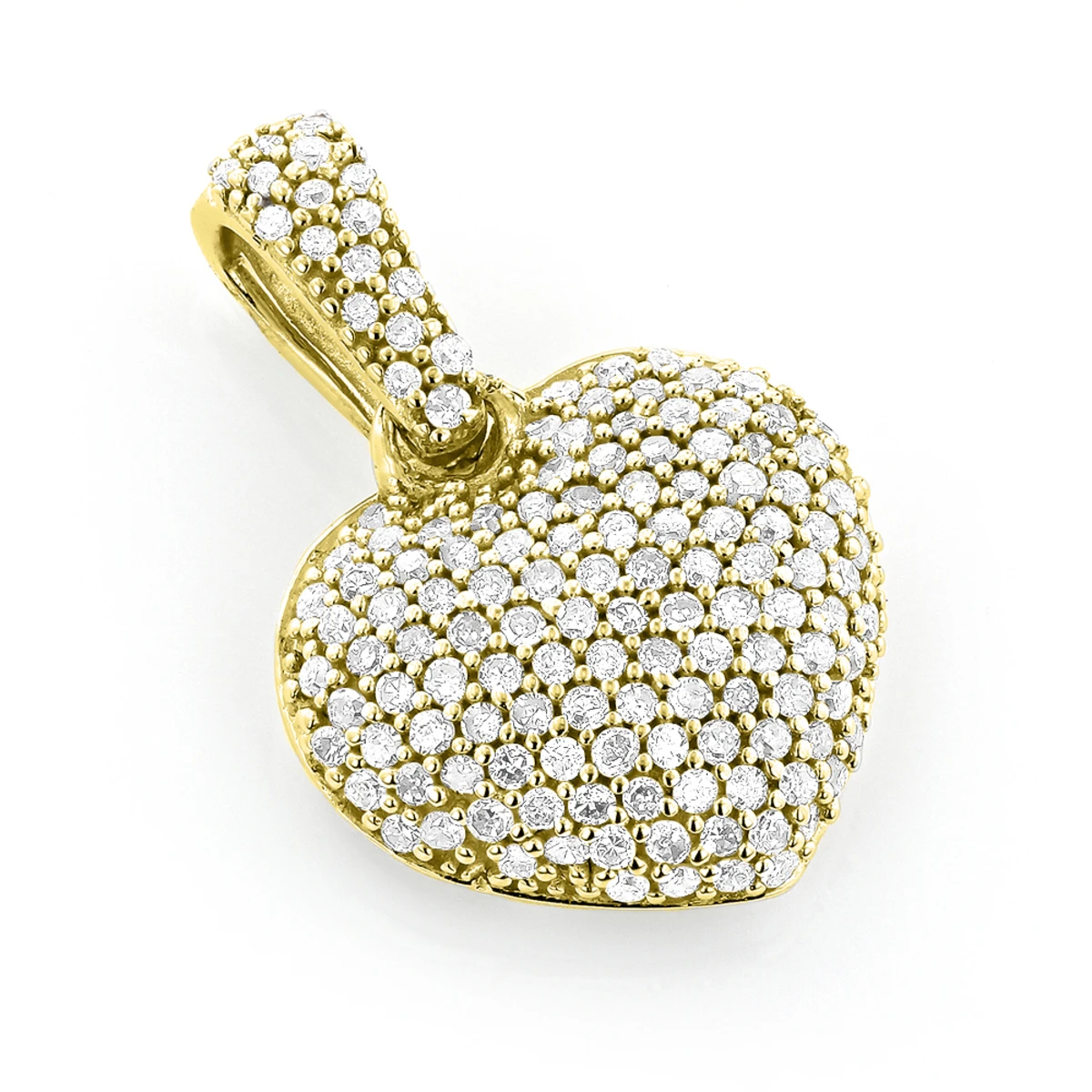 Small Pave Diamond Heart Pendant 14K White Gold 0.50ct 4 Small Pave Diamond Heart Pendant 14K White Gold 0.50ct - Image 2