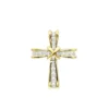 Small Women's Diamond Cross Pendant 14K Yellow Gold -Outlet Radiant Bijou Store small womens diamond cross pendant in solid 14k gold mainye