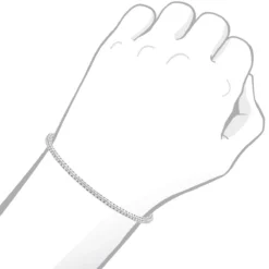 Solid 14K White Gold 1.26 Carat Diamonds Tennis Bracelet For Women Bangle Design -Outlet Radiant Bijou Store solid 14k gold 1 carat diamonds tennis bracelet for women bangle design body white