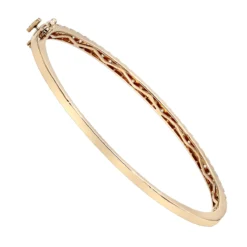 Solid 14K Yellow Gold Diamond Bangle Bracelet For Women 2ct By Luxurman -Outlet Radiant Bijou Store solid 14k gold diamond bangle bracelet for women 2ct by luxurman backro 1