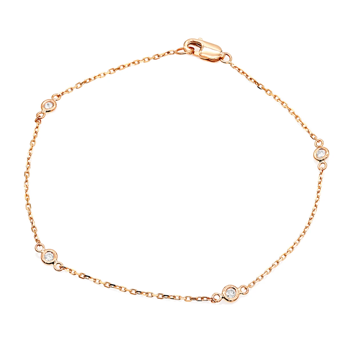 Solid 14K Yellow Gold Diamonds By The Yard Bracelet For Women 0.15ct 5 Solid 14K Yellow Gold Diamonds By The Yard Bracelet For Women 0.15ct - Image 3