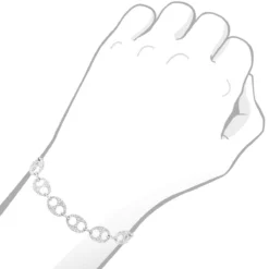 2.3 Carat Gucci Link Diamond Bracelet For Women Solid 14K White Gold -Outlet Radiant Bijou Store solid 14k gold gucci link diamond bracelet for women 25ct 803221 bodwh