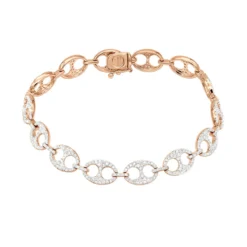 2.3 Carat Gucci Link Diamond Bracelet For Women Solid 14K White Gold -Outlet Radiant Bijou Store solid 14k gold gucci link diamond bracelet for women 25ct 803221 ro