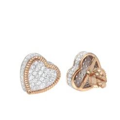 Solid 14K White Gold Large Heart Diamond Stud Earrings For Women 1ct By Luxurman -Outlet Radiant Bijou Store solid 14k gold large heart diamond stud earrings for women 1ct by luxurman mainro