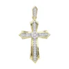 14K Yellow Gold Small Diamond Cross Pendant For Women 0.2ct -Outlet Radiant Bijou Store solid 14k gold small diamond cross pendant for women 0 2ct mainye