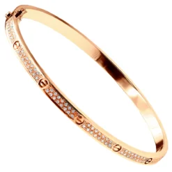18K White Gold Diamond Bangle Bracelet For Women 1.2 Ct Love Bracelet -Outlet Radiant Bijou Store solid 18k gold diamond bangle bracelet for women 12 ct love bracelet 407174 ro 1689176373