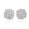 Sparkling Round Diamond Cluster Earrings Studs For Men & Women 14K White Gold -Outlet Radiant Bijou Store sparkling round diamond cluster earrings 090ct 14k gold 1