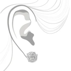 Sparkling Round Diamond Cluster Earrings Studs For Men & Women 14K White Gold 9 Sparkling Round Diamond Cluster Earrings Studs For Men & Women 14K White Gold -Outlet Radiant Bijou Store sparkling round diamond cluster earrings 090ct 14k gold 4