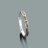 Thin 14K White Gold Red 0.13ct Diamond Stackable Ring -Outlet Radiant Bijou Store stack rings 14k gold red diamond ring 013ct p 49147