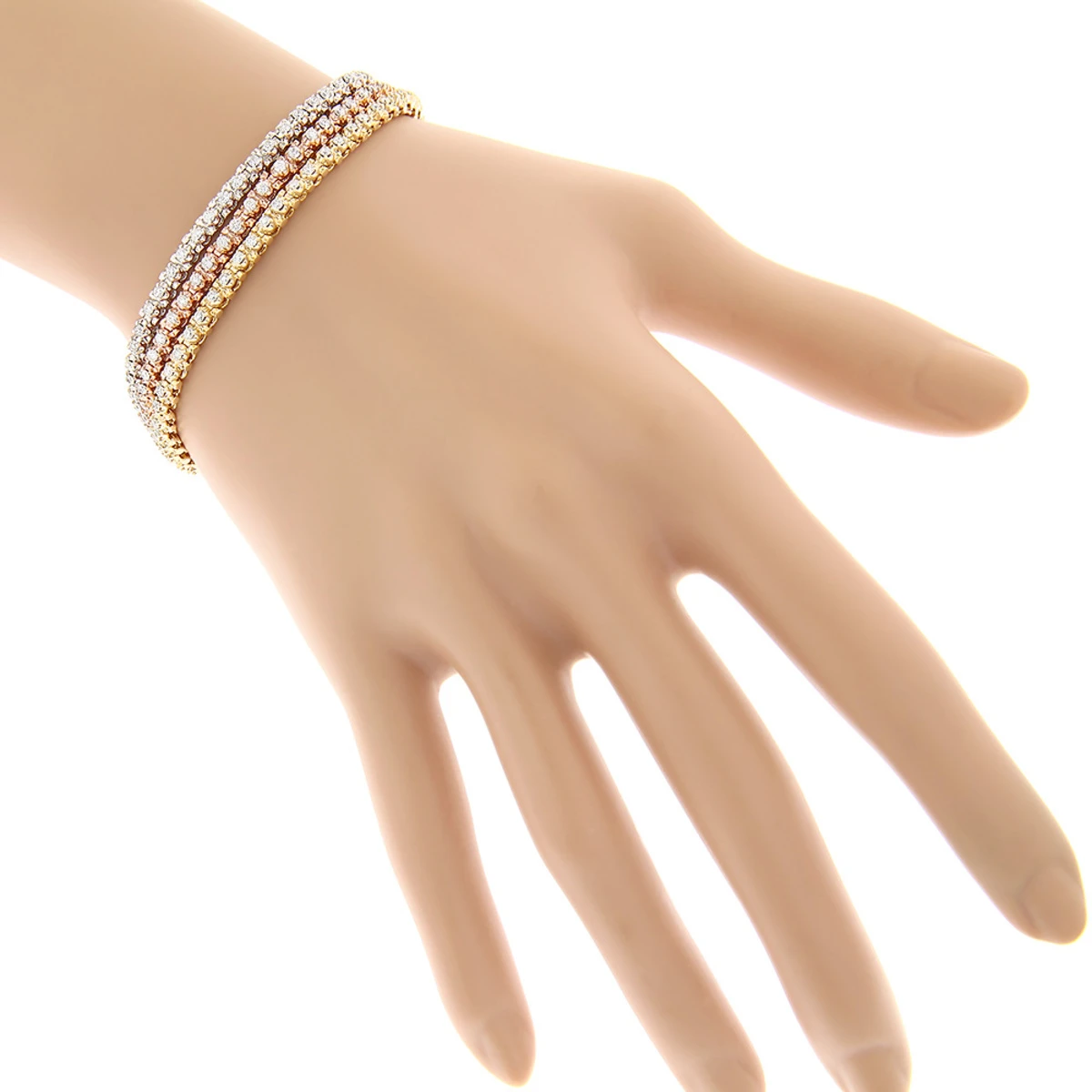 Stackable Round Diamond Tennis Bracelet 10K Gold 4.5ct 4 Stackable Round Diamond Tennis Bracelet 10K Gold 4.5ct - Image 2