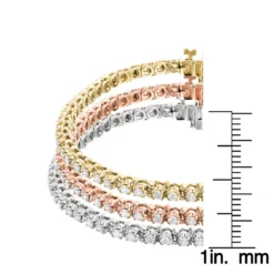 Stackable Round Diamond Tennis Bracelet 10K Gold 4.5ct 7 Stackable Round Diamond Tennis Bracelet 10K Gold 4.5ct -Outlet Radiant Bijou Store stackable round diamond tennis bracelet in 10k yellow rose white gold 45ct ruler