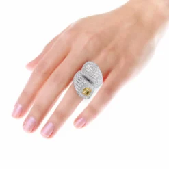 Statement 18K White Gold 13 Carat Unique Diamond Cocktail Ring For Women -Outlet Radiant Bijou Store statement 18k gold 13 carat unique diamond cocktail ring for women 870109 bodwh