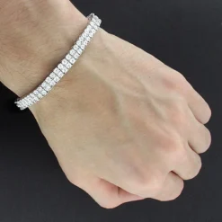 Sterling Silver 2 Row Diamond Bracelet 0.40ct -Outlet Radiant Bijou Store sterling silver 2 row diamond bracelet 040ct 3