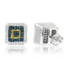 Square Sterling Silver Diamond Earrings Studs 0.35ct Yellow Blue Diamonds -Outlet Radiant Bijou Store sterling silver diamond earrings 050ct yellow blue p 44068