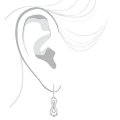 Sterling Silver Diamond Infinity Hook Earrings Luxurman Love Quotes -Outlet Radiant Bijou Store sterling silver diamond infinity hook earrings luxurman love quotes bod