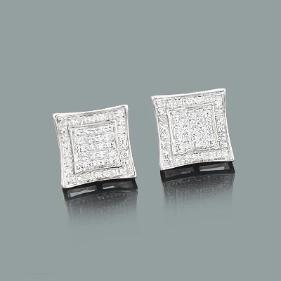 Sterling Silver Earrings With Diamonds 0.14ct 3 Sterling Silver Earrings With Diamonds 0.14ct