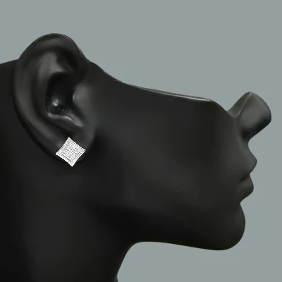 Sterling Silver Earrings With Diamonds 0.14ct 5 Sterling Silver Earrings With Diamonds 0.14ct - Image 3