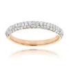 Thin 14K Rose Gold Women's Pave Diamonds Band By Luxurman 0.6ct -Outlet Radiant Bijou Store thin 14k gold womens pave diamonds band by luxurman 06ct ro