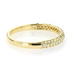Thin 14K Yellow Gold Women's Yellow Diamond Band Pave Diamonds 0.7ct -Outlet Radiant Bijou Store thin 14k gold womens yellow diamond band pave diamonds 055ct backye