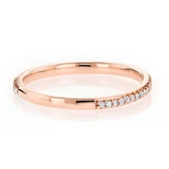 Ultra Thin Stackable Diamond Ring 0.15ct 14K Rose Gold Curved Design -Outlet Radiant Bijou Store thin stackable diamond ring 018ct 14k gold p 50046 backro