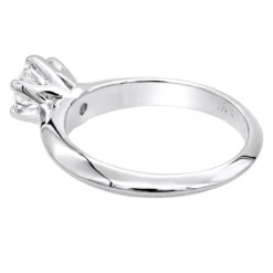 Tiffany Style Round Diamond Solitaire Engagement Ring 18K White Gold 0.75ct -Outlet Radiant Bijou Store tiffany style round diamond solitaire engagement ring in 18k gold 0 75ct backwh
