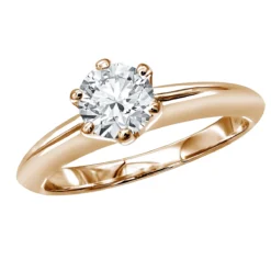 Tiffany Style Round Diamond Solitaire Engagement Ring 18K White Gold 0.75ct -Outlet Radiant Bijou Store tiffany style round diamond solitaire engagement ring in 18k gold 0 75ct ro