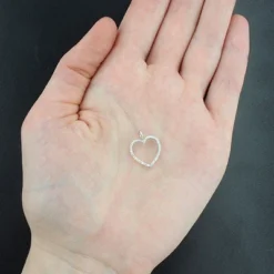 Small Diamond Heart Pendant 0.17ct 10K White Gold Charm -Outlet Radiant Bijou Store tiny diamond heart pendant 017ct 10k gold charm p 49169bod