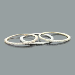 Ultra Thin Trio Stackable Diamond Ring Set 0.42ct 14K Yellow Gold -Outlet Radiant Bijou Store trio stackable diamond ring set 042ct 14k gold p 49126back