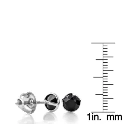 Two Carat 14K White Gold Solitaire Black Round Diamond Bezel Stud Earrings 13 Two Carat 14K White Gold Solitaire Black Round Diamond Bezel Stud Earrings -Outlet Radiant Bijou Store two carat 14k gold solitaire black round diamond bezel stud earrings rulerwh