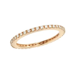 Thin Diamond Eternity Band 0.5ct 14K Yellow Gold Ladies Stackable Ring -Outlet Radiant Bijou Store ultra thin diamond eternity ring band 018ct 14k white yellow rose gold ro