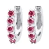 Pink Diamond Huggie Earrings Hoops 1 Carat 14K White Gold -Outlet Radiant Bijou Store unique 1 carat pink diamond hoop earrings 14k gold small huggies 018270 white