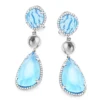 Unique 14K White Gold Blue Topaz Ladies Diamond Drop Earrings 0.64ct -Outlet Radiant Bijou Store unique 14k blue topaz ladies diamond drop earrings 064ct 1