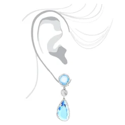 Unique 14K White Gold Blue Topaz Ladies Diamond Drop Earrings 0.64ct -Outlet Radiant Bijou Store unique 14k blue topaz ladies diamond drop earrings 064ct 3