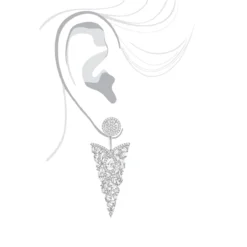 Unique 14K White Gold Designer Baguette Round Diamond Earrings 4ct -Outlet Radiant Bijou Store unique 14k gold designer baguette round diamond earrings 4ct bodwh