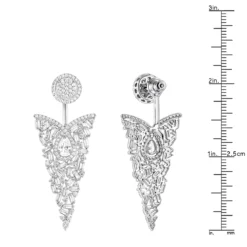 Unique 14K White Gold Designer Baguette Round Diamond Earrings 4ct -Outlet Radiant Bijou Store unique 14k gold designer baguette round diamond earrings 4ct rulerwh