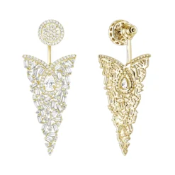 Unique 14K White Gold Designer Baguette Round Diamond Earrings 4ct -Outlet Radiant Bijou Store unique 14k gold designer baguette round diamond earrings 4ct ye