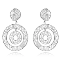 Unique 14K White Gold Designer Baguette Round Diamond Earrings For Women 7ct -Outlet Radiant Bijou Store unique 14k gold designer baguette round diamond earrings for women 7ct backwh