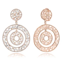 Unique 14K White Gold Designer Baguette Round Diamond Earrings For Women 7ct -Outlet Radiant Bijou Store unique 14k gold designer baguette round diamond earrings for women 7ct ro